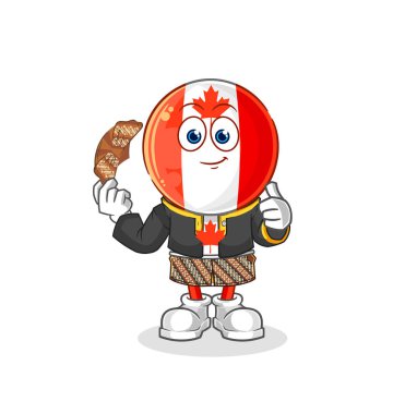 Kanada bayrağı başkanı Java 'lı karakter. karikatür maskotu vektosu