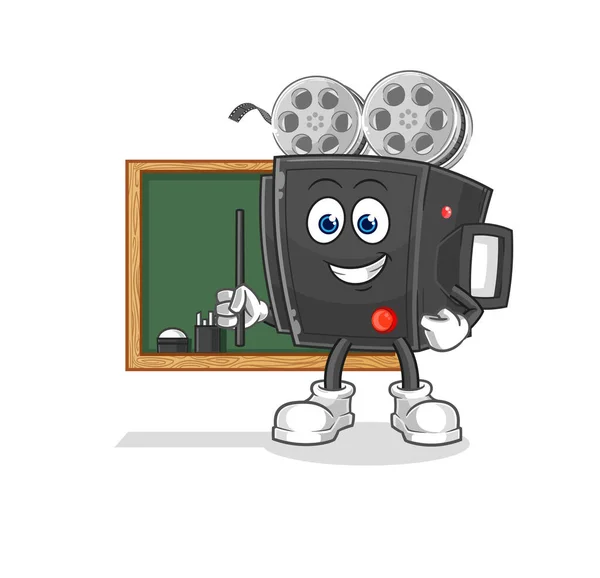 Film Camera Teacher Vector Cartoon Characte — Vetor de Stock