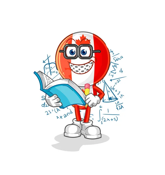 Canada Flag Head Geek Cartoon Cartoon Mascot Vecto — Stok Vektör