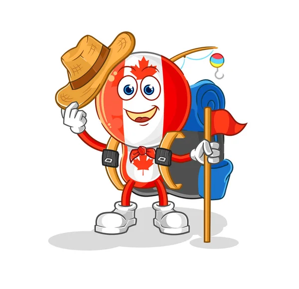 Canada Flag Head Scout Vector Cartoon Characte — Vettoriale Stock