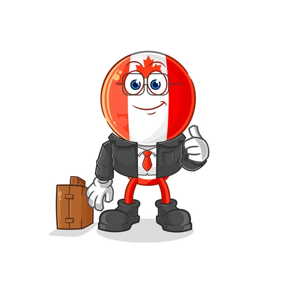 Mascota Del Trabajador Oficina Principal Canadá Dibujos Animados Vecto — Vector de stock