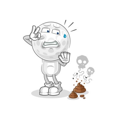 Kokuşmuş atık resimli golf kafa. karakter vektosu