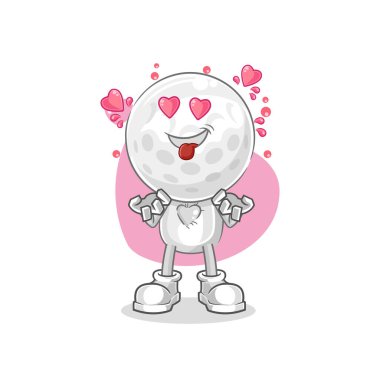 Golf kafa aşık vektörü. karikatür