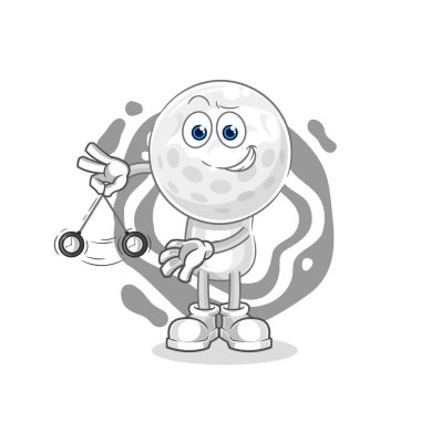 Golf kafa hipnotize edici çizgi film. karikatür maskotu vektosu