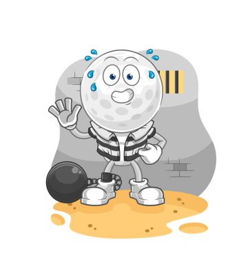 Hapishanedeki golf baş suçlusu. karikatür