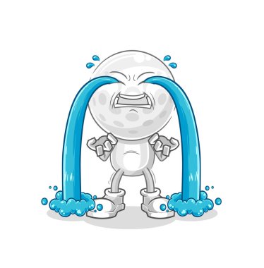 Golf kafa ağlayan illüstrasyon. karakter vektosu