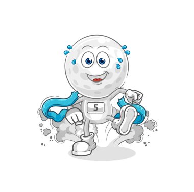 Golf baş koşucusu. karikatür maskotu vektosu