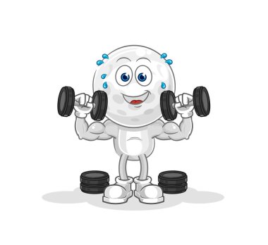 Golf kafa ağırlık çalışması illüstrasyonu. karakter vektosu