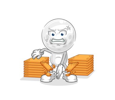 Golf kafa karate maskotu. çizgi film vektosu