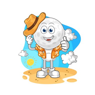 Golf kafa tatile çıkıyor. karikatür maskotu vektosu