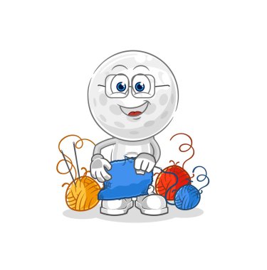 Golf baş terzi maskotu. çizgi film vektosu