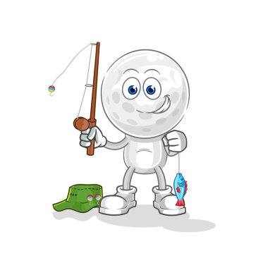 Golf baş balıkçı illüstrasyonu. karakter vektosu