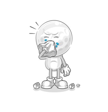 Golf kafa sümkürme karakteri. karikatür maskotu vektosu