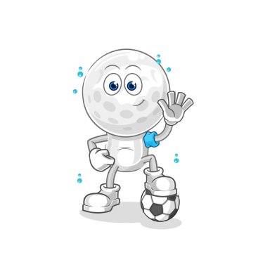 Futbol oynayan golf kafalıyı. karakter vektosu