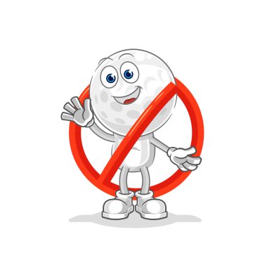 Golf maskotuna hayır demek. çizgi film vektosu