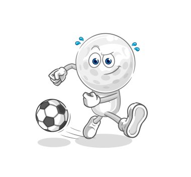 Golf kafa çizgi filmi tekmeliyor. karikatür maskotu vektosu