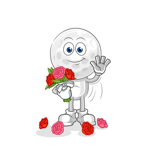 Golf Head Bouquet Mascot Cartoon Vecto — Διανυσματικό Αρχείο