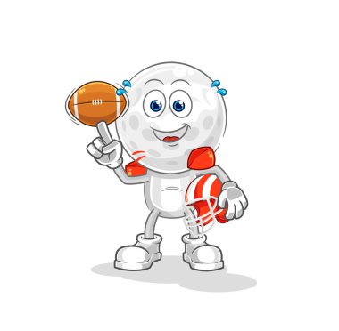 Golf kafa ragbi karakteri. karikatür maskotu vektosu