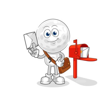 Golf baş postacı vektörü. karikatür