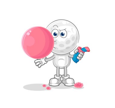 Golf kafa sakız çiğneme vektörü. karikatür