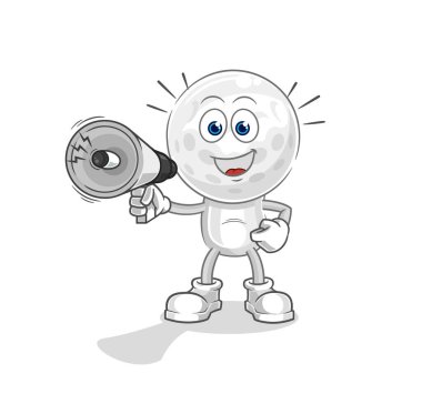 Golf kafa hoparlör vektörünü tutuyor. karikatür