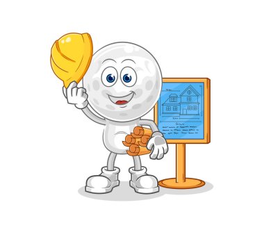 Golf baş mimarı illüstrasyonu. karakter vektosu