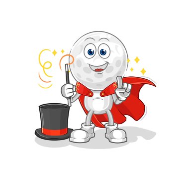 Golf baş sihirbazı illüstrasyonu. karakter vektosu