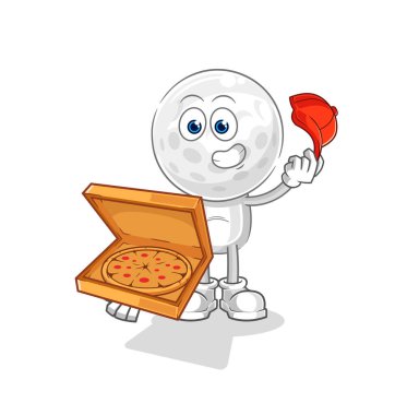 Golf kafalı pizzacı çocuk vektörü. karikatür