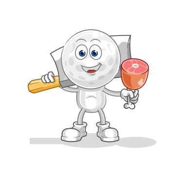 Golf kafa Kasap illüstrasyonu. karakter vektosu