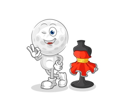 Golf kafa moda tasarımcısı vektörü. karikatür