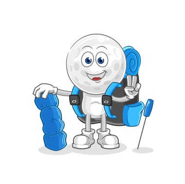 Golf kafa kamp maskotu olur. çizgi film vektosu