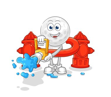 Golf kafalı itfaiyeci vektörü. karikatür