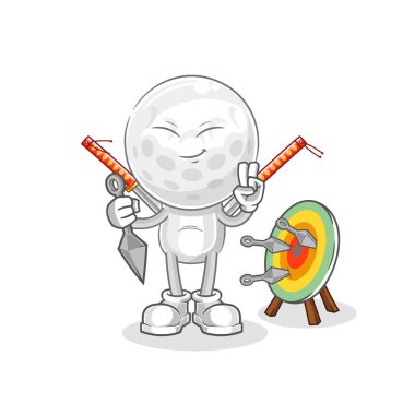 İHA karakterli golf kafa. karikatür maskotu vektosu