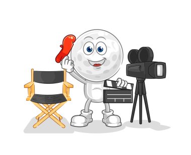 Golf kafa, beyaz saçlı yaşlı adam. karakter vektosu