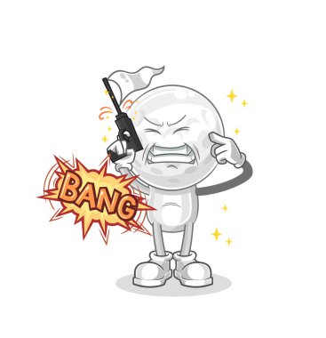 Golf kafa gelecekteki robot vektörü. karikatür