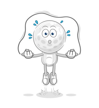 Golf manyağı video oyunları oynuyor. karikatür