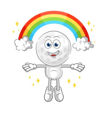 Kutudaki golf kafa şaka eldiveni. çizgi film maskotu