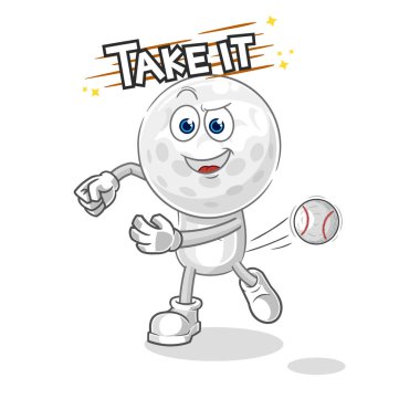 Su maskotu ile taze golf kafası. çizgi film vektosu