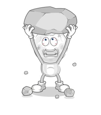 Korkuluk çizgi film karakteri vektosu olan golf kafası.