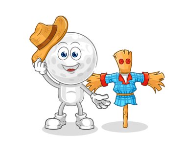 Golf kafa buz kayağı çizgi filmi. karakter maskotu vekto