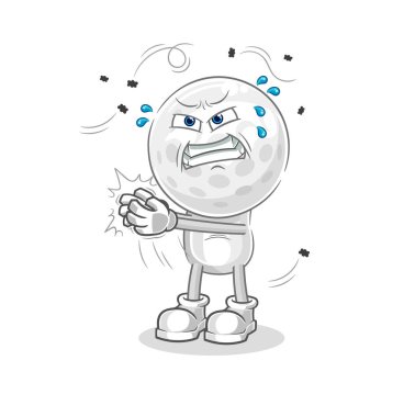 Golf kafa sinek karakteri. karikatür maskotu vektosu