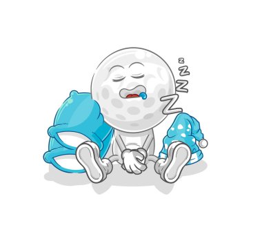 Golf kafa uyuyan karakter. karikatür maskotu vektosu