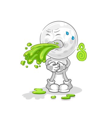 Golf kafa çizgi film kustu. karikatür maskotu vektosu