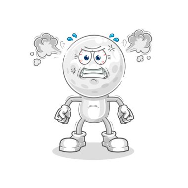 Golf kafa çok kızgın bir maskot. çizgi film vektosu