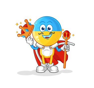 Ukrayna bayrağı kral vektörü. karikatür