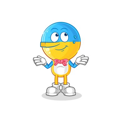 Ukrayna bayrağı başı Pinokyo karakteri gibi yalan söylüyor. karikatür maskotu vektosu