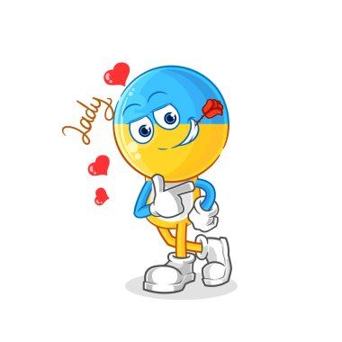 Ukrayna bayrak başı flörtleşmesi. karakter vektosu