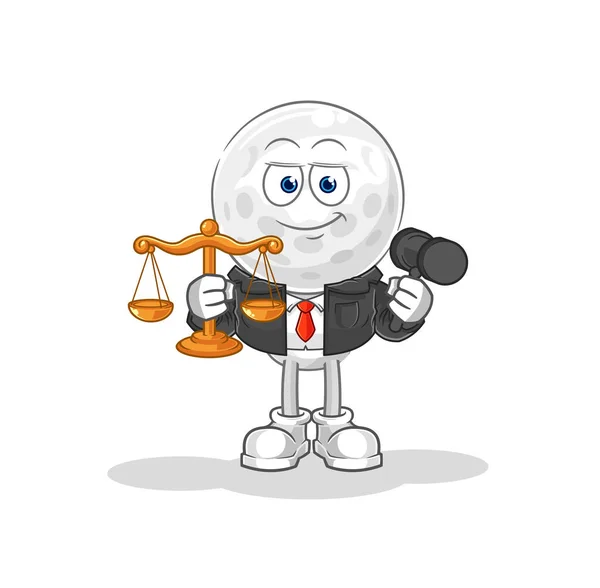 Golf Head Lawyer Cartoon Cartoon Mascot Vecto — Vetor de Stock