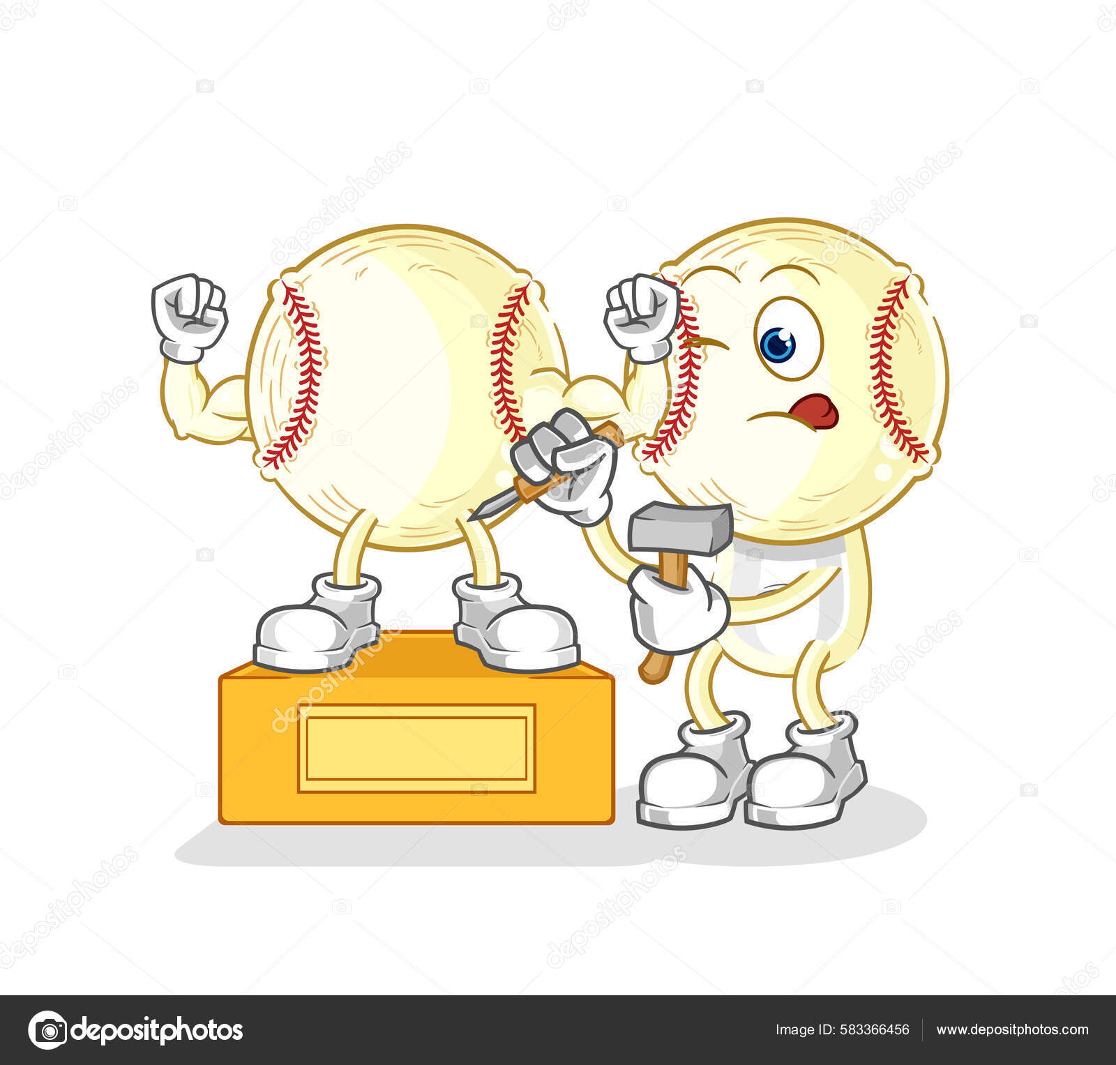 Baseball Head Sculptor Character Cartoon Mascot Vecto Stock Vector Image by ©hariyusuf.rap.gmail