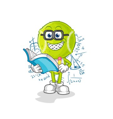 Tenis topu manyağı çizgi filmi. karikatür maskotu vektosu